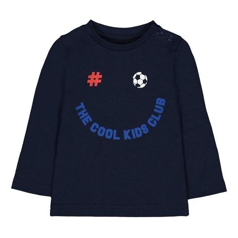 Boys Full Sleeves T-Shirt Football Text Print - Navy