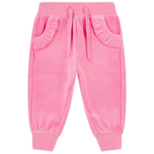 Pink Velour Frill Joggers