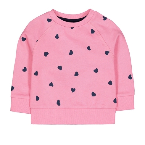Pink And Navy Heart Sweat Top