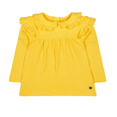 Yellow Broderie Frill Blouse