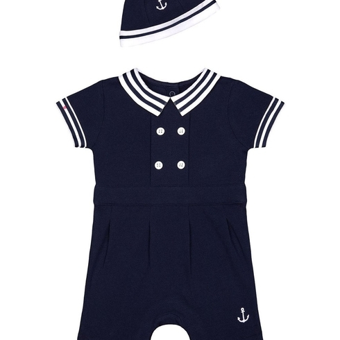 Heritage Anchor Romper And Hat Set