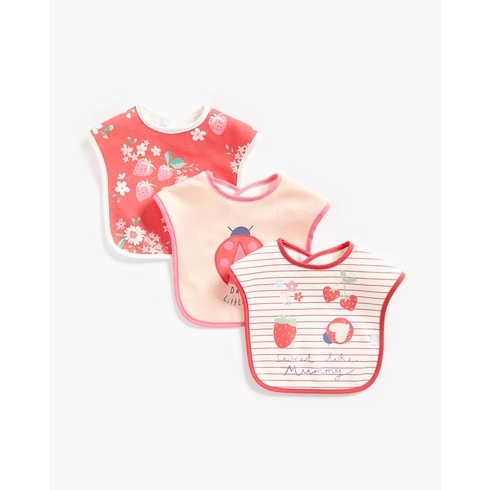 Mothercare Strawberry Toddler Bibs Multicolor Pack Of 3