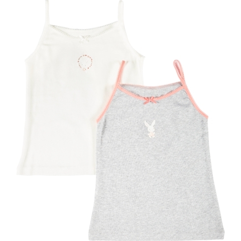 Girls Bunny Cami Vests - 2 Pack - White