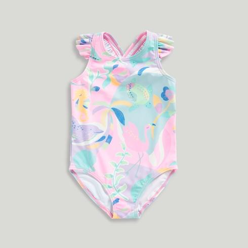 Mothercare Girls Cross-Back Swimsuit-Light Purple