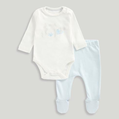 Mothercare Boys Classic Sloth And Friends Bodysuit and Leggings 2-Piece Set-White
