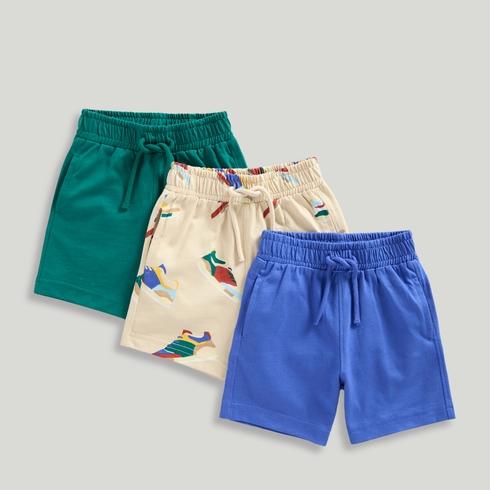 Mothercare Boys Technicolour Everley 100% Cotton Jersey Shorts-Pack of 3-Neutral