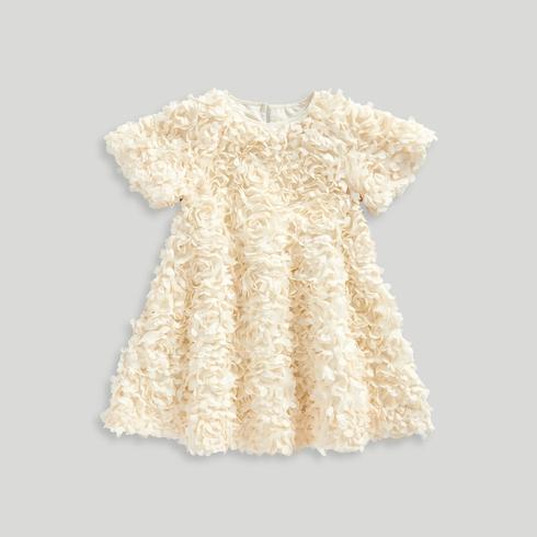 Mothercare Girls Flower Occasionwear Dress-Yellow