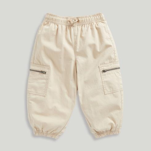 Mothercare Junior Girls California 100% Cotton Parachute Trousers-Light Brown