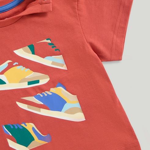 Mothercare Boys Technicolour Everley Trainer 100% Cotton T-Shirt-Red