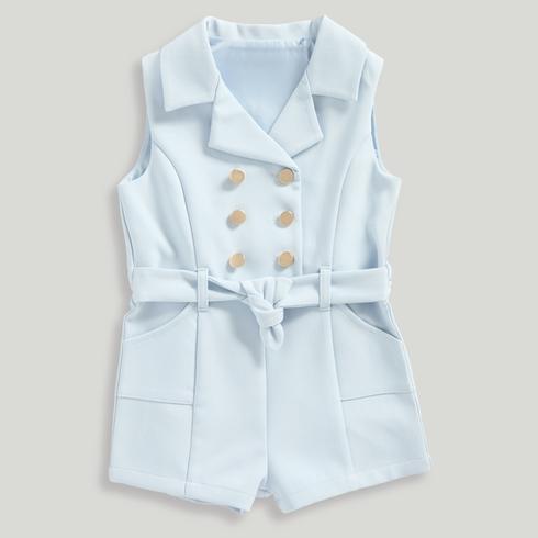 Mothercare Junior Girls Occasionwear Playsuit-Light Blue