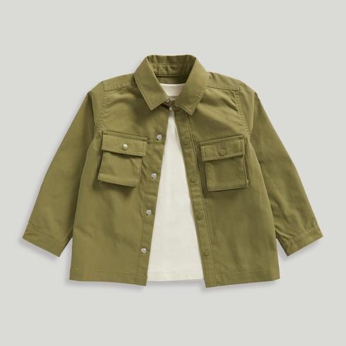 Mothercare Junior Boys Eco Ranger Everley Green Utility Shirt and T-Shirt 2-Piece Set-Green