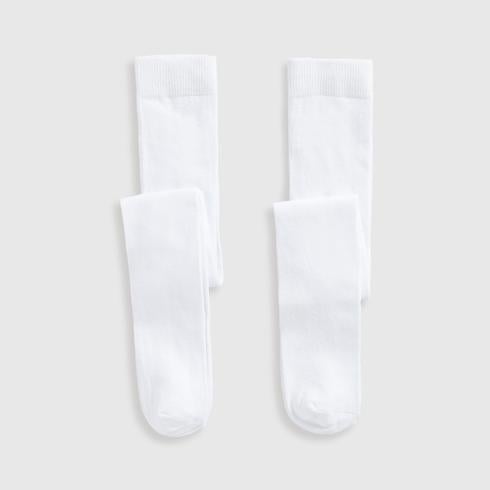 Mothercare Girls Tights-Pack of 2-White