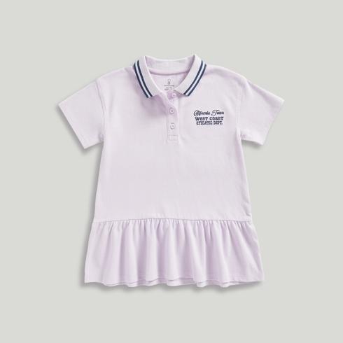 Mothercare  Junior Girls California 100% Cotton Polo Dress-Purple