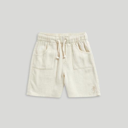 Mothercare Boys Junglemania Cream Linen Blend Shorts-Neutral