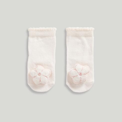 Mothercare Girls Flower Applique Rattle Socks-Pink