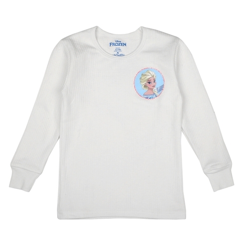 Girls Disney Princess Full Sleeves Thermal Top - White