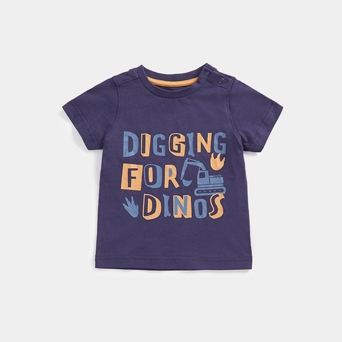 Mothercare Boys Short Sleeve Dino Deisgn T-Shirt -Blue