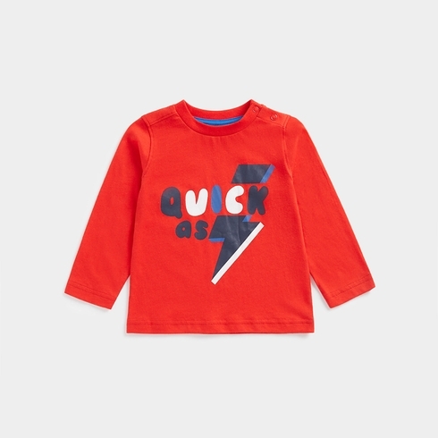 Mothercare Boys Full Sleeves T-Shirt -Red