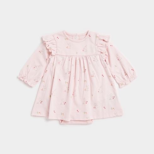Mothercare Girls Full Sleeves My First Collection Casual Dress -Pink