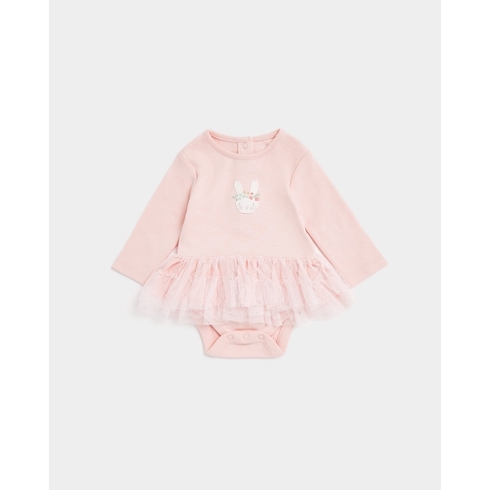 Mothercare Girls Full Sleeves My First Collection Bodysuit -Pink