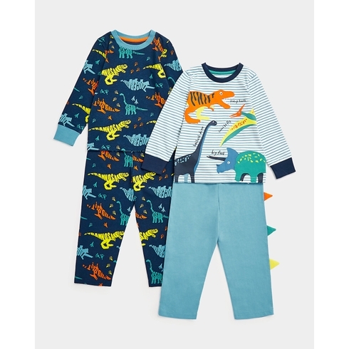 Boys Full Sleeves Pyjama Sets -Pack of 2-Multicolor