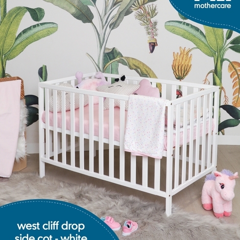 Mothercare West Cliff Drop Side Cot White