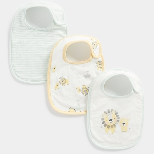 Mothercare Lion Newborn Bibs Multicolor Pack of 3