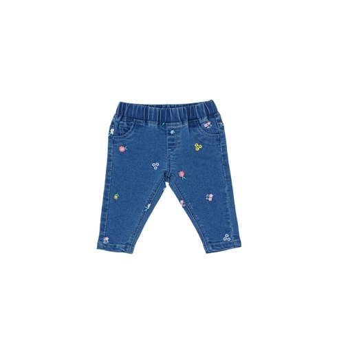 H By Hamleys Girls Jeans Floral Embroidery-Multicolor
