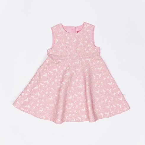 H by Hamleys Girls Sleeveless Partywear Flower Design-Pink