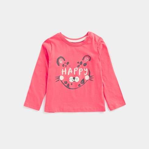 Mothercare Girls Full Sleeves T-Shirt -Pink