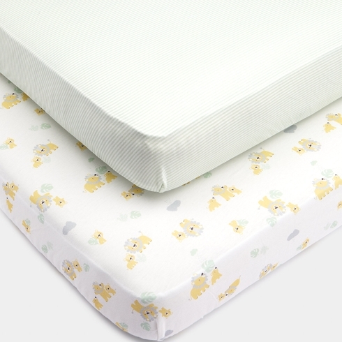 Mothercare Lion Fitted Cot Bed Sheets Mulricolor Pack Of 2