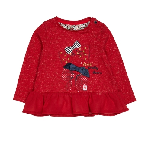 Girls Heritage Bow T-Shirt - Red