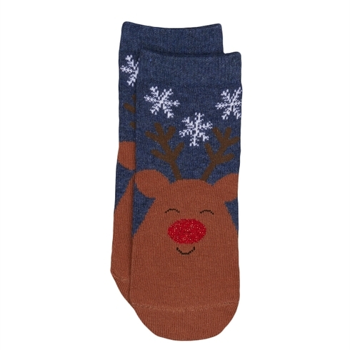 Unisex Reindeer Socks - Blue