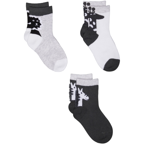 Boys Novelty Animal Socks - 3 Pack - Multicolor