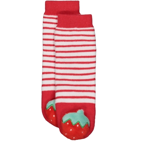 Girls Strawberry Rattle Socks - Pink