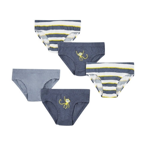 Boys Monkey Briefs - 5 Pack - Multicolor