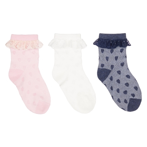 Girls Lace Socks - 3 Pack - Multicolor