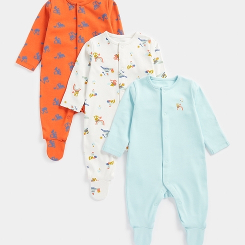 Mothercare Boys Full Sleeves All In One -Pack Of 3 - Multi