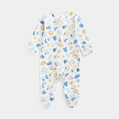 Mothercare Boys Full Sleeves All In Ones -Pack Of 1-White