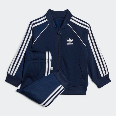 Adidas Kids Full Sleeves Tracksuit Unisex Stripes-Pack Of 1-Blue
