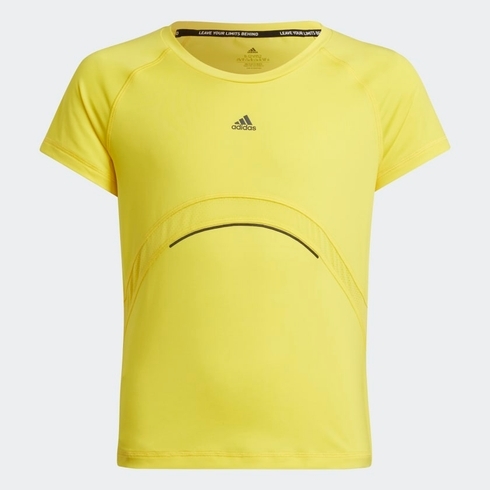 Adidas Kids Half Sleeves T-Shirts Female Printed-Pack Of 1-Yellow