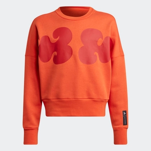 Adidas Kids Full Sleeves Sweatshirts Female Printed-Pack Of 1-Orange