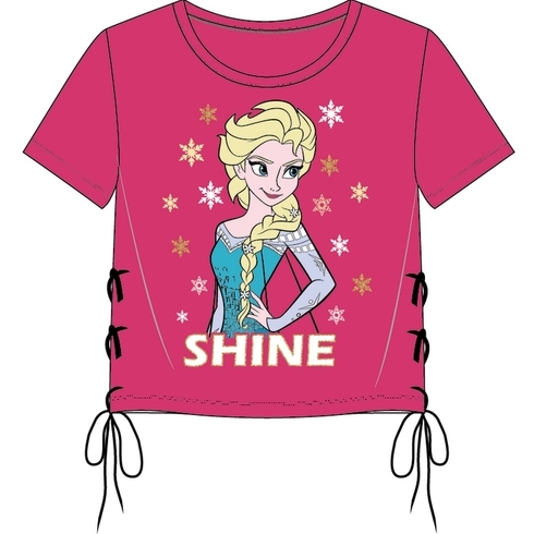 Kidsville Girls Half sleeves Round neck tee Frozen-Pink