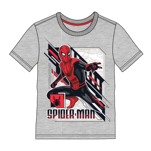 Kidsville Boys Half Sleeves Round Neck Tee Spiderman-Grey