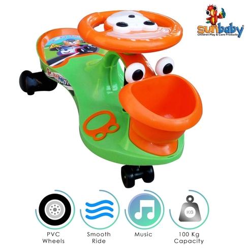 Sunbaby Funtime Twister Magic Swing Smart Car Ride Ons Green Orange