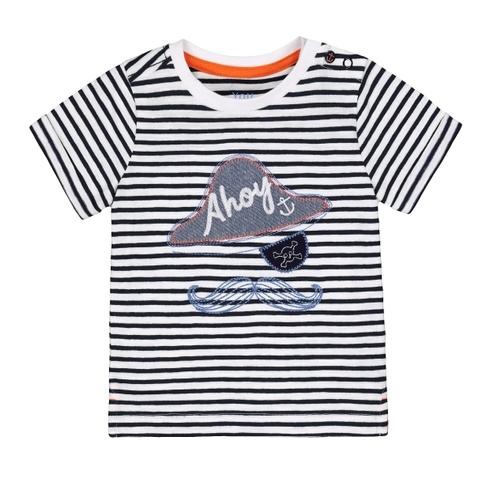 Boys Half Sleeves T-Shirt Pirate Patchwork - Multicolor
