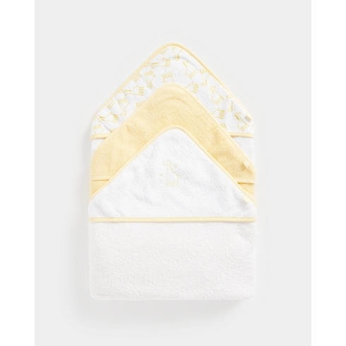 Mothercare Giraffe Cuddle And Dry Hooded Towels Yellow Pack Of 3