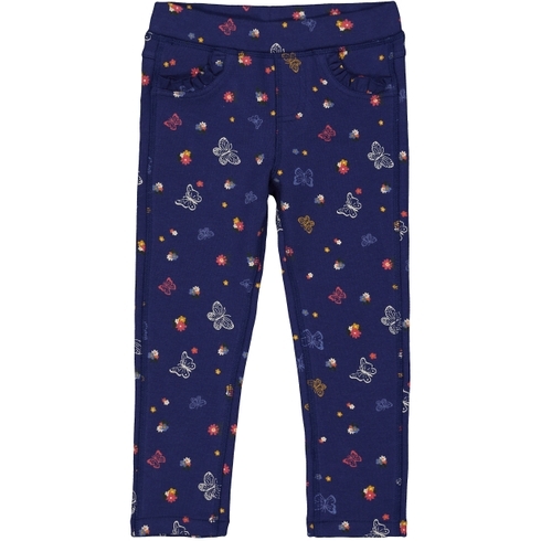 Blue Floral Butterfly Jeggings