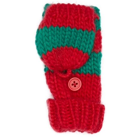 Green And Red Stripe Elf Converter Gloves