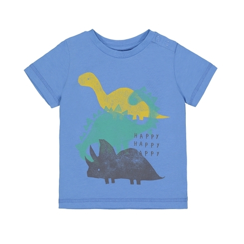 Boys Half Sleeves T-Shirt Dino Print - Blue